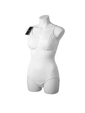 Seamless White Shaping Bodysuit with Adjustable Straps